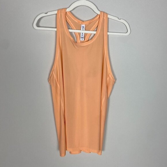 Athleta Ultimate Tank Top Racerback Orange Active Womens M UPF Sweat Wicking - Picture 1 of 7
